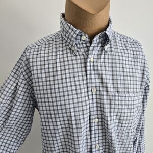 ETON Men's Button-Down Check Shirt in White and Light Blue